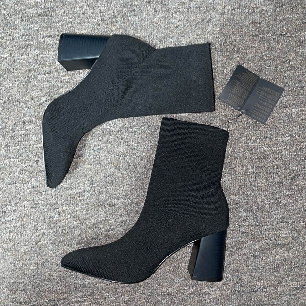 Black Sock Heel Bootie